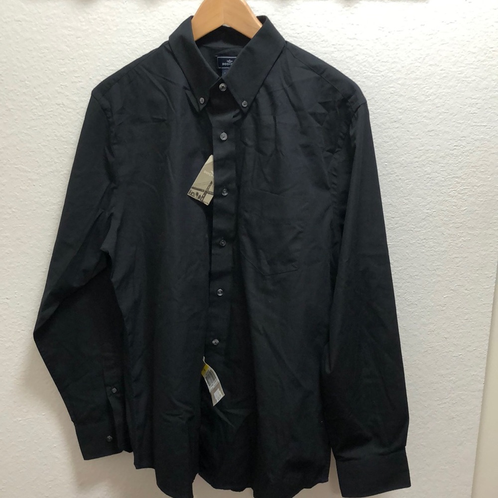 NWT Dockers black dress shirt size medium 15/15 1/2